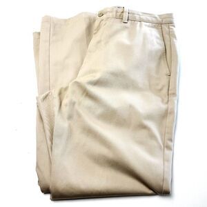 Hart Schaffner Marx Cotton Chino Pants 36/30‎ Tan Flat Front Mid Rise